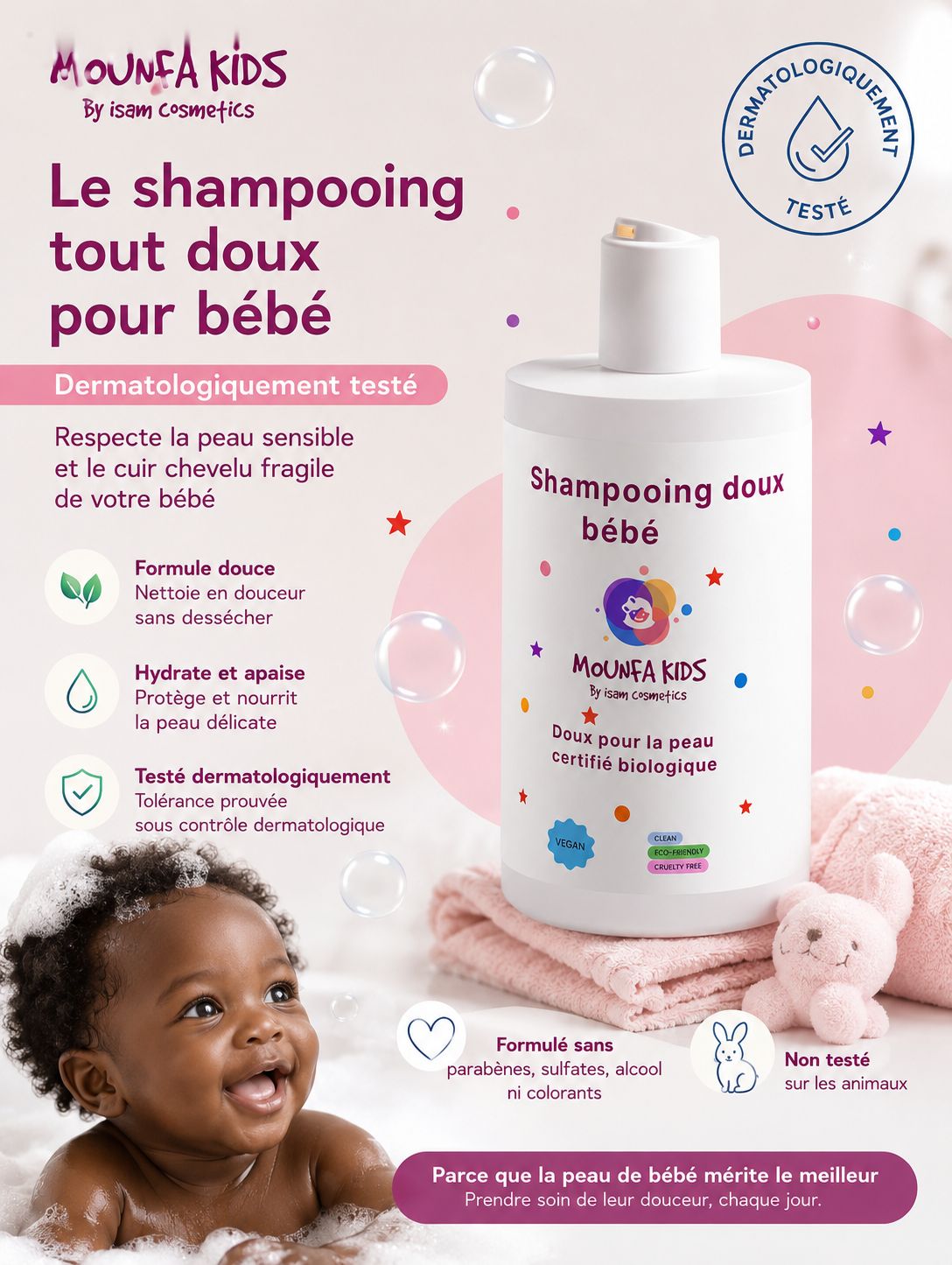 Shampooing doux pour bébé 400ml – Image 3