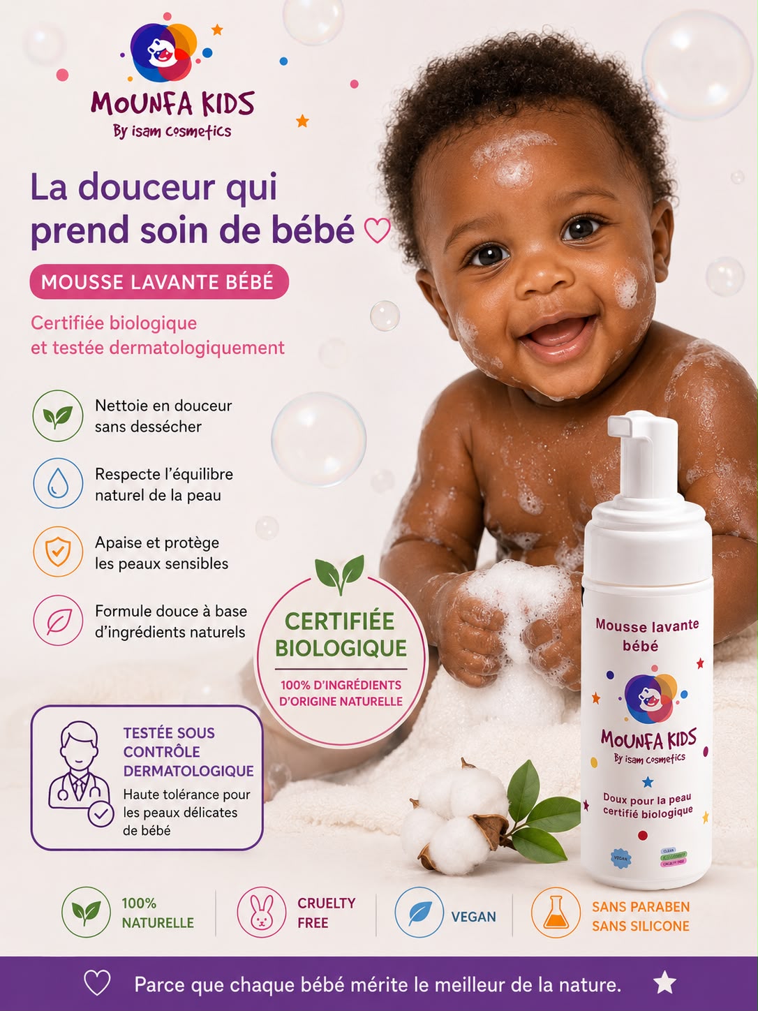 Mousse lavante bébé 150ml – Image 3