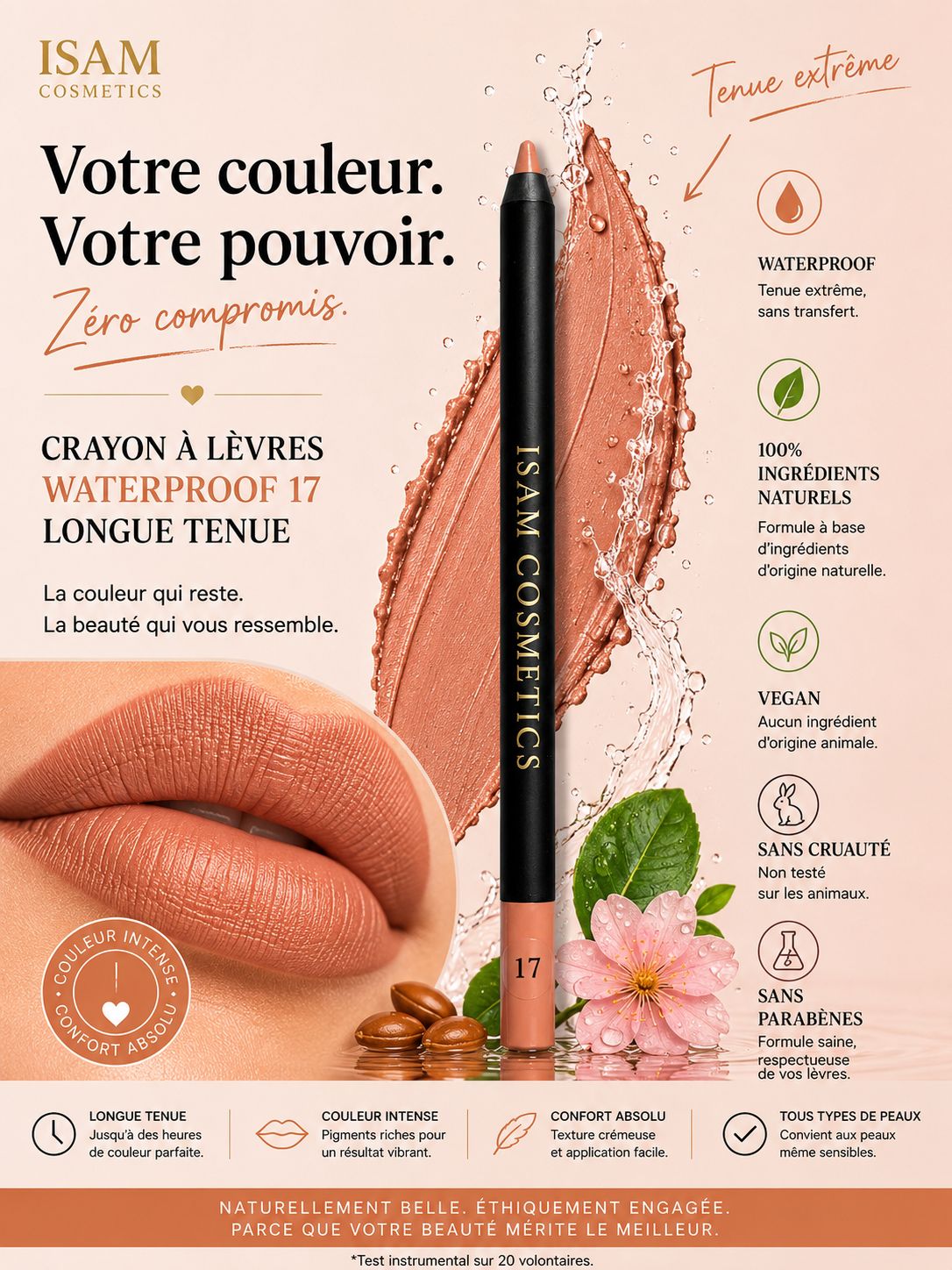 Crayon à Lèvres Waterproof – Longue Tenue 17 – Image 2
