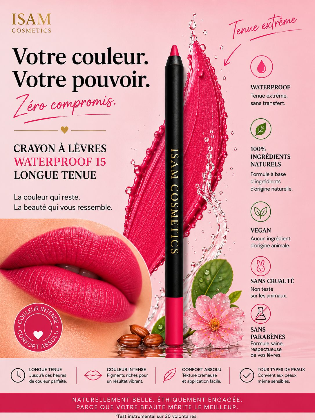 Crayon à Lèvres Waterproof – Longue Tenue 15 – Image 2