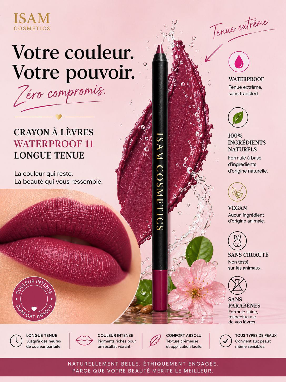 Crayon à Lèvres Waterproof – Longue Tenue 11 – Image 2