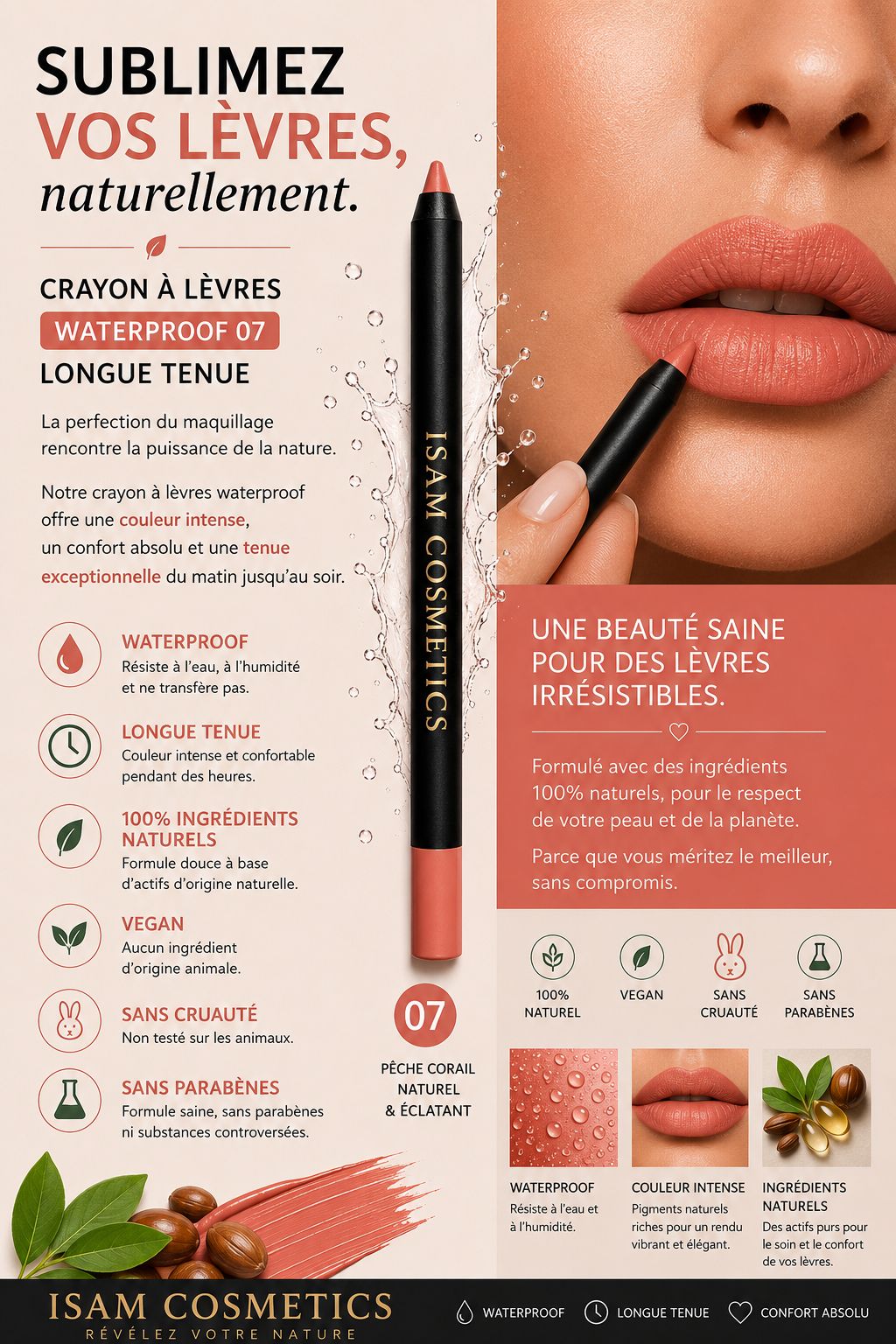 Crayon à Lèvres Waterproof – Longue Tenue 07 – Image 2