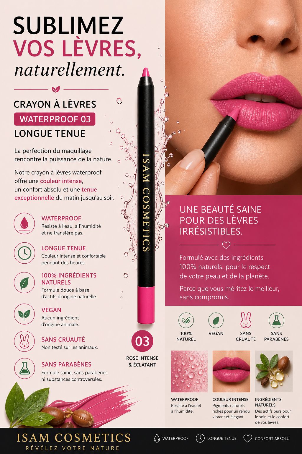 Crayon à Lèvres Waterproof – Longue Tenue 03 – Image 2