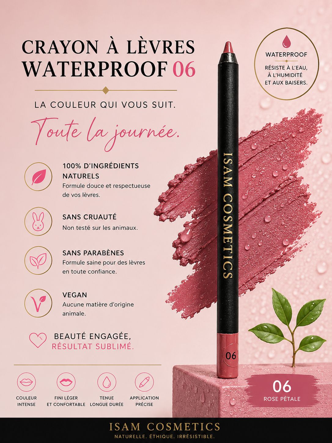 Crayon à Lèvres Waterproof – Longue Tenue 06 – Image 2