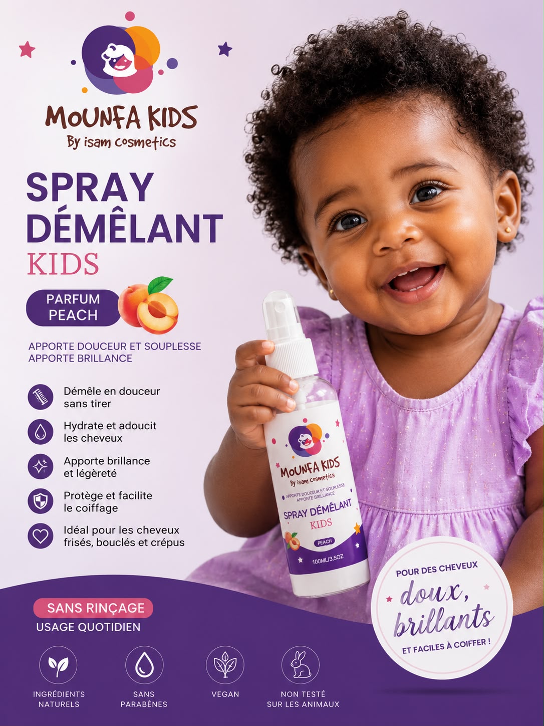 Spray Démêlant Kids - Pêche 100 ml – Image 2
